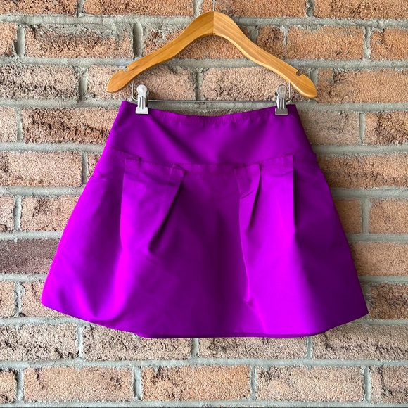 Prada Dresses & Skirts - PRADA | Purple silk pleated designer runway balloon style mini statement skirt
